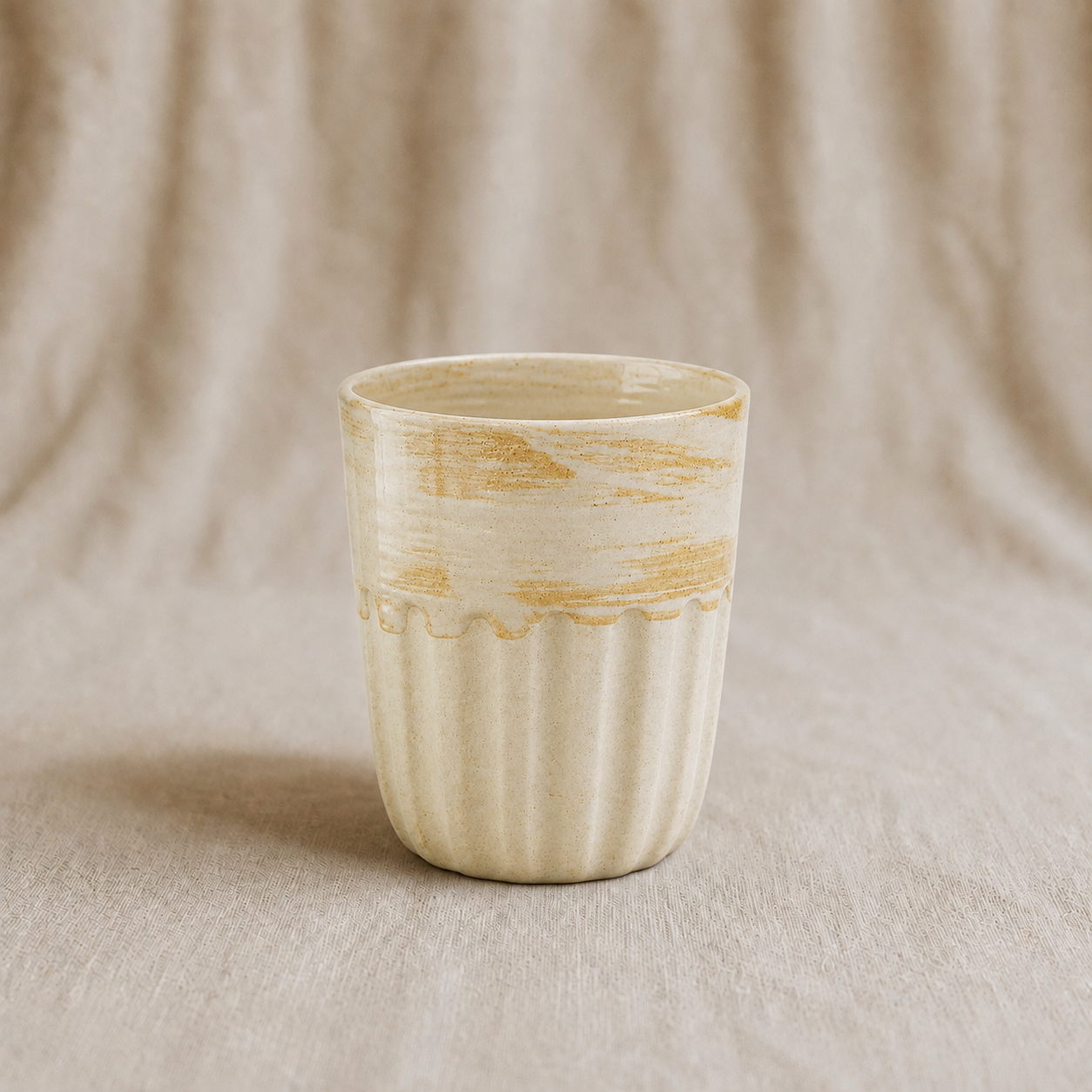 Cream Brown Retro Ceramic Espresso Mug