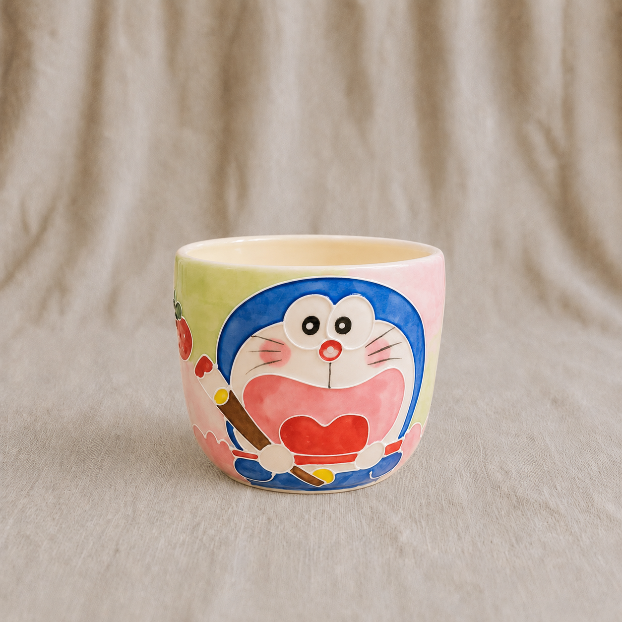Handmade Artist Doraemon Gourd Cup