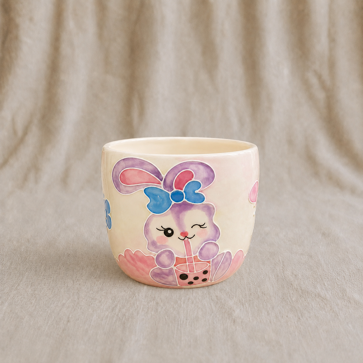 Handmade Bubble Tea Bunny Gourd Cup