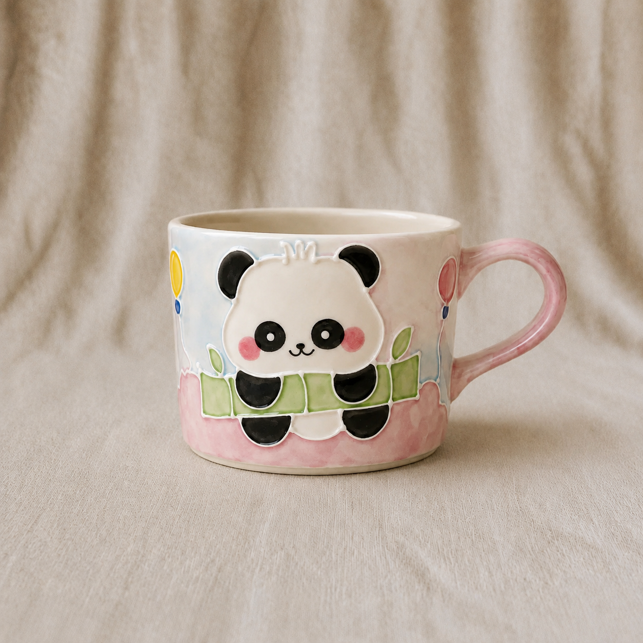 Handmade Cute Panda Mug with Handle
