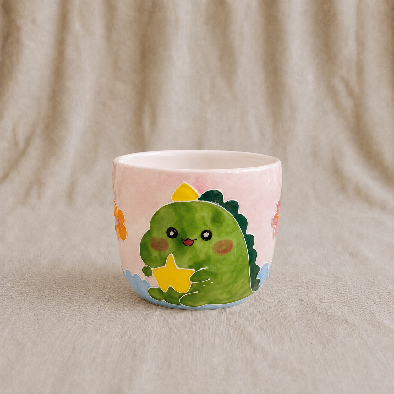 Handmade Dino Star Gourd Cup