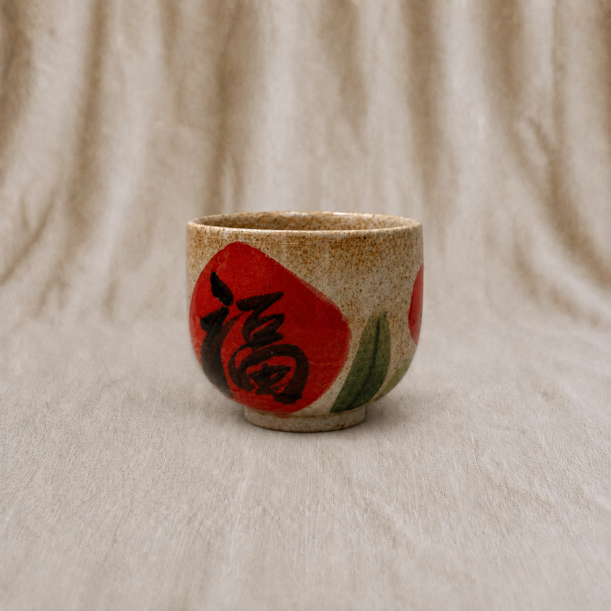 Handmade Good Fortune Small Ceramic Cup