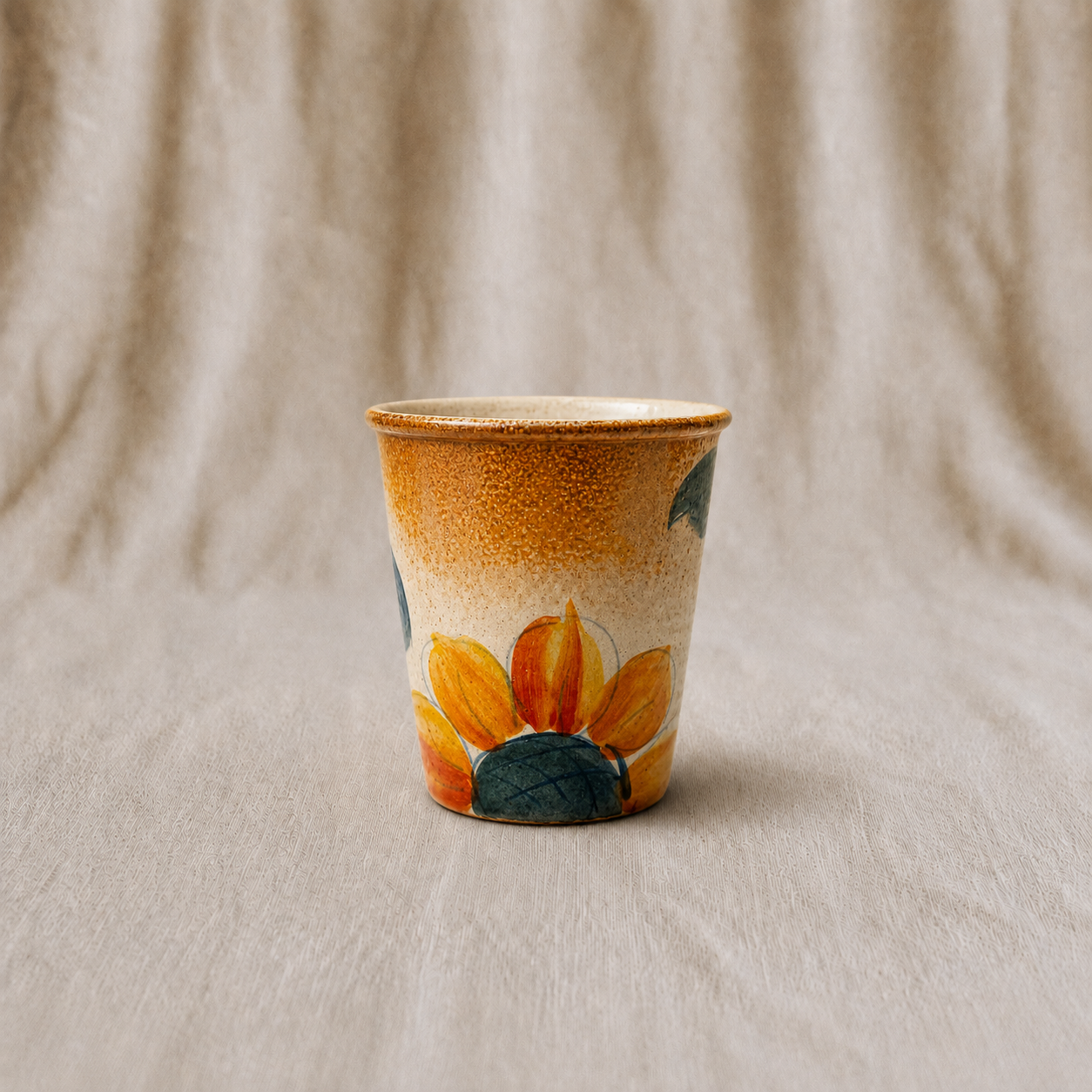 Handmade Half Sunflower Medium Cup