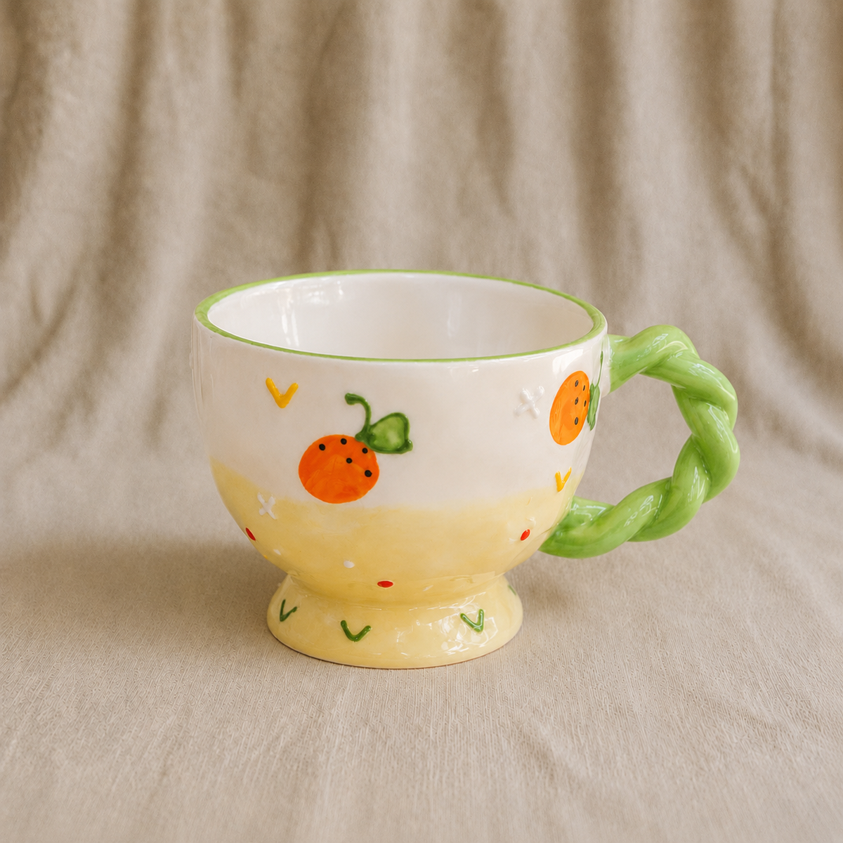 Handmade Orange Breakfast Cup