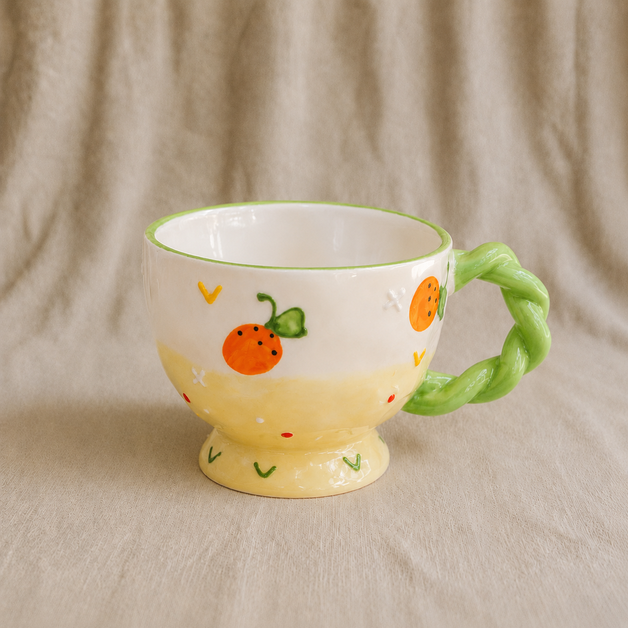Handmade Orange Breakfast Cup