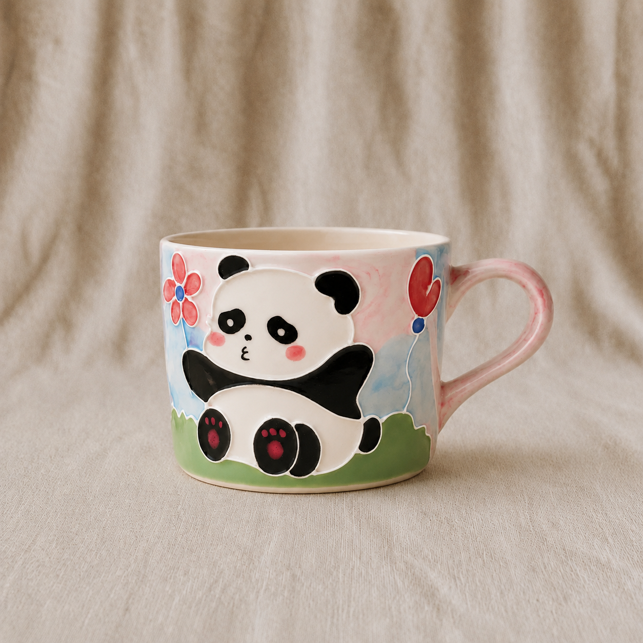 Handmade Panda Mug with Handle