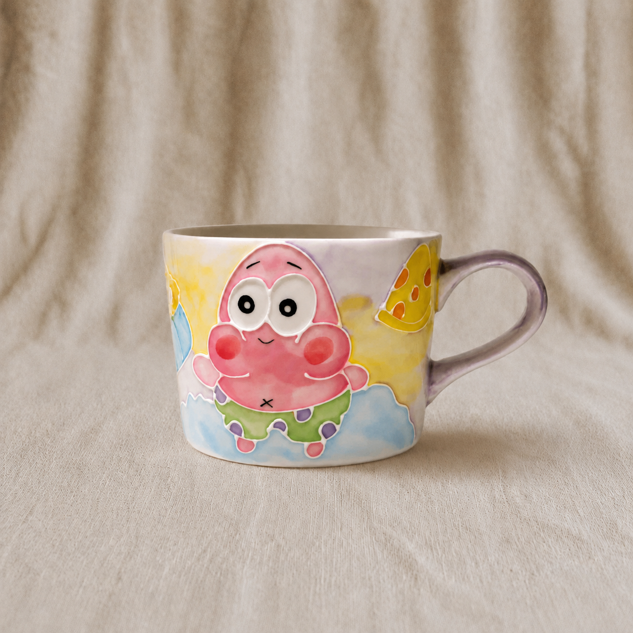Handmade Patrick Star Mug with Handle