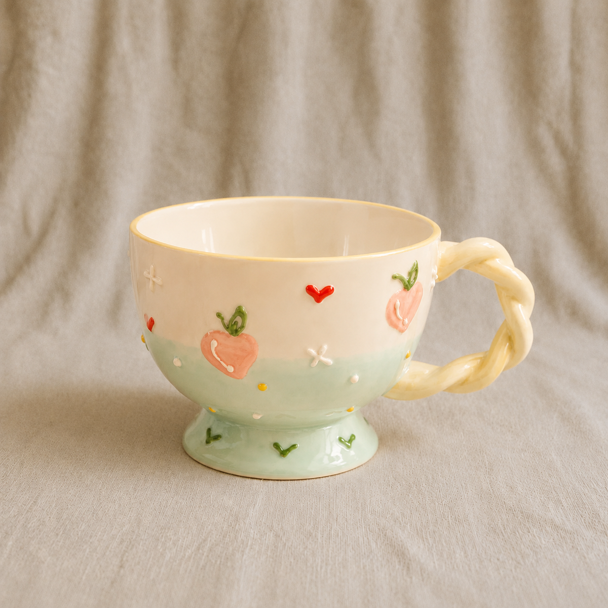 Handmade Peach Breakfast Cup