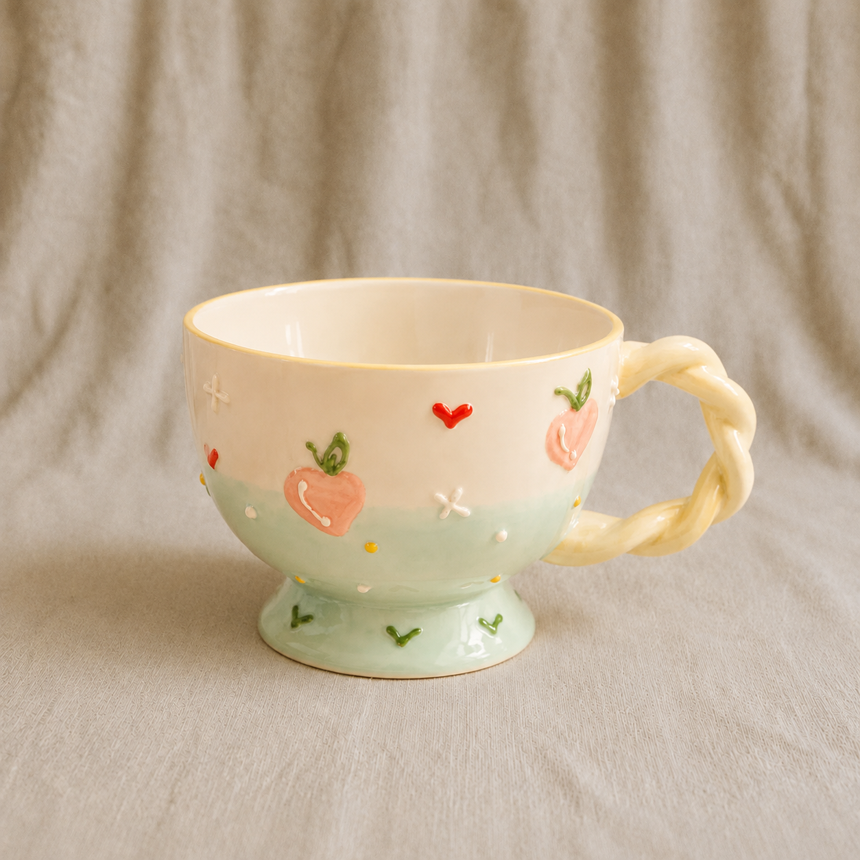 Handmade Peach Breakfast Cup