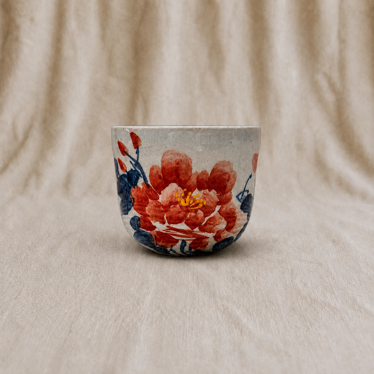 Handmade Peony Large Ceramic Cup