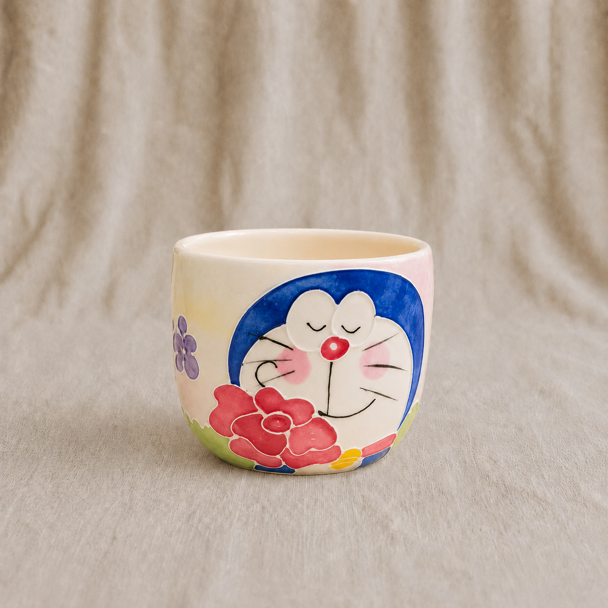 Handmade Rose Doraemon Gourd Cup