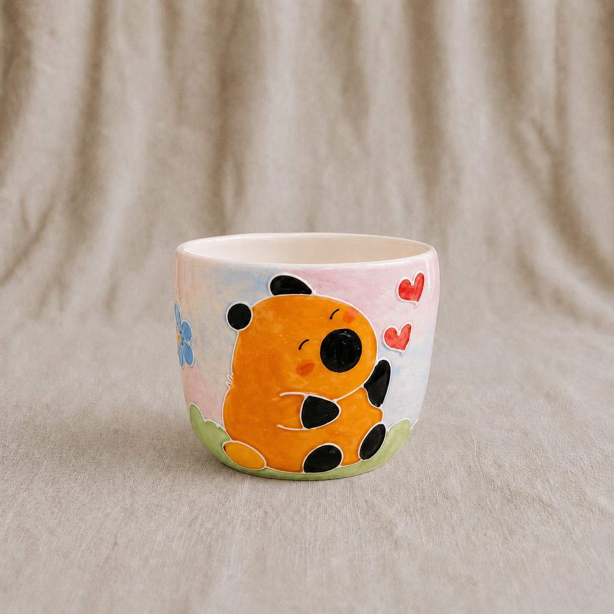 Handmade Sleepy Bear Gourd Cup