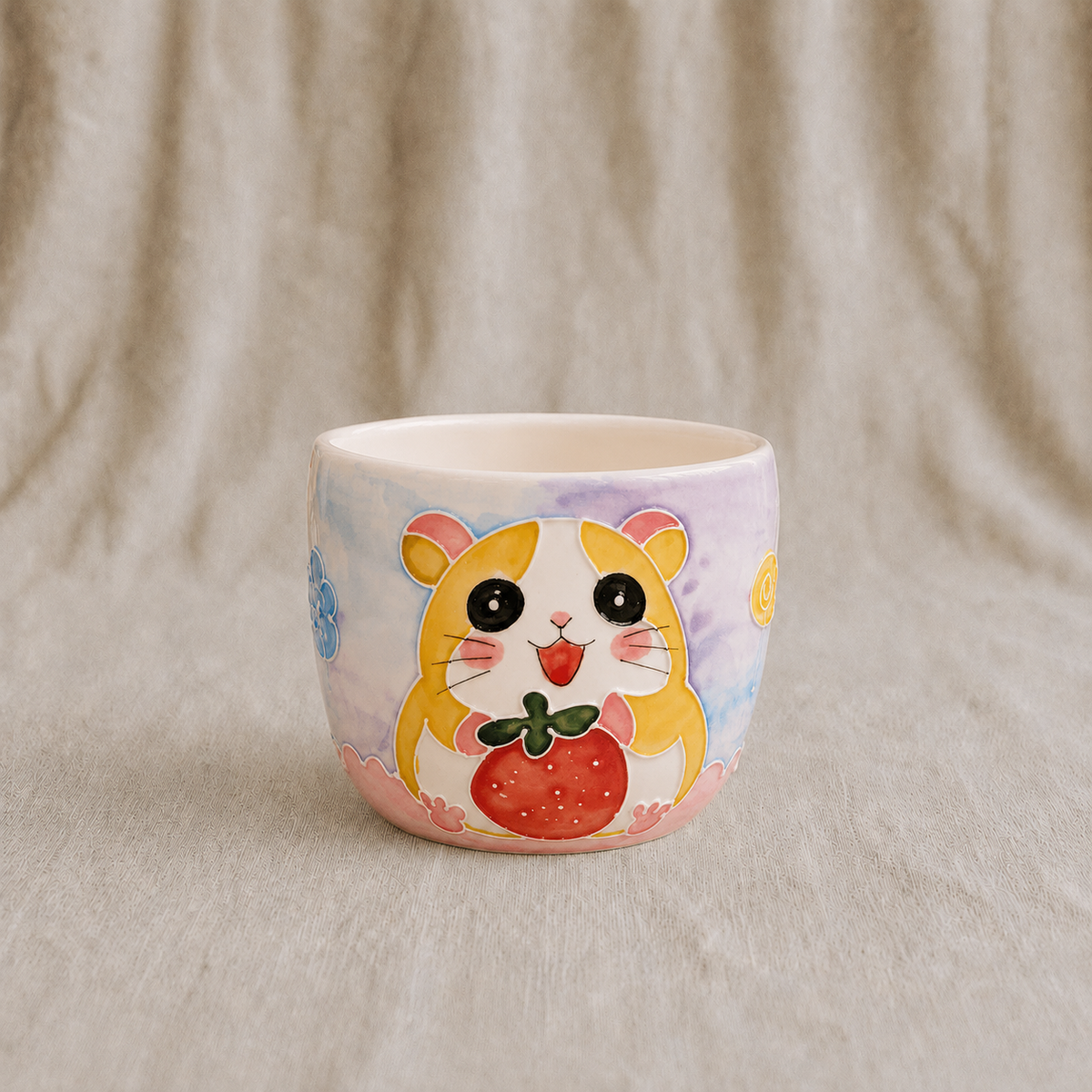 Handmade Strawberry Hamster Gourd Cup