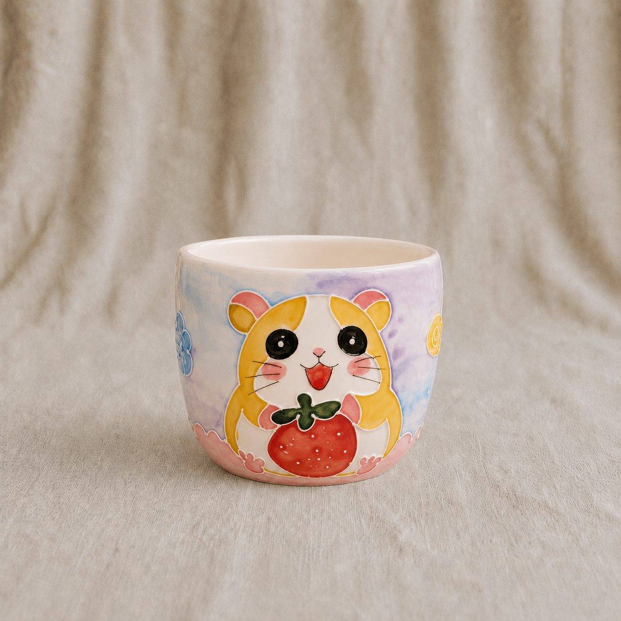 Handmade Strawberry Hamster Gourd Cup