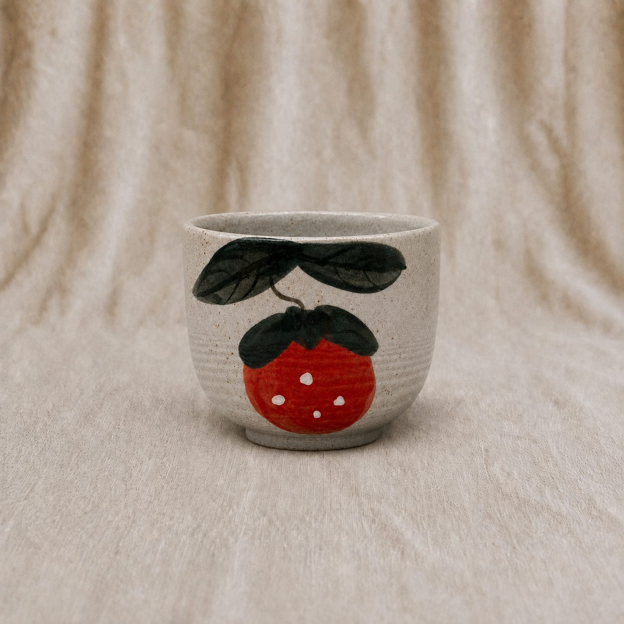 Handmade Strawberry Small Ceramic Cup