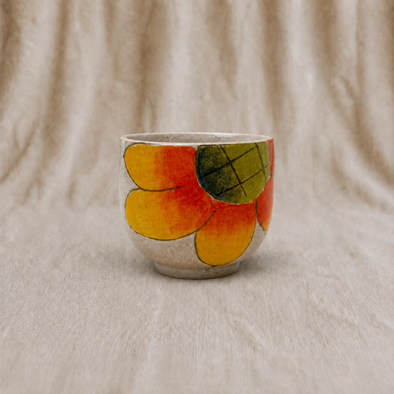 Handmade Sunflower Small Ceramic Cup