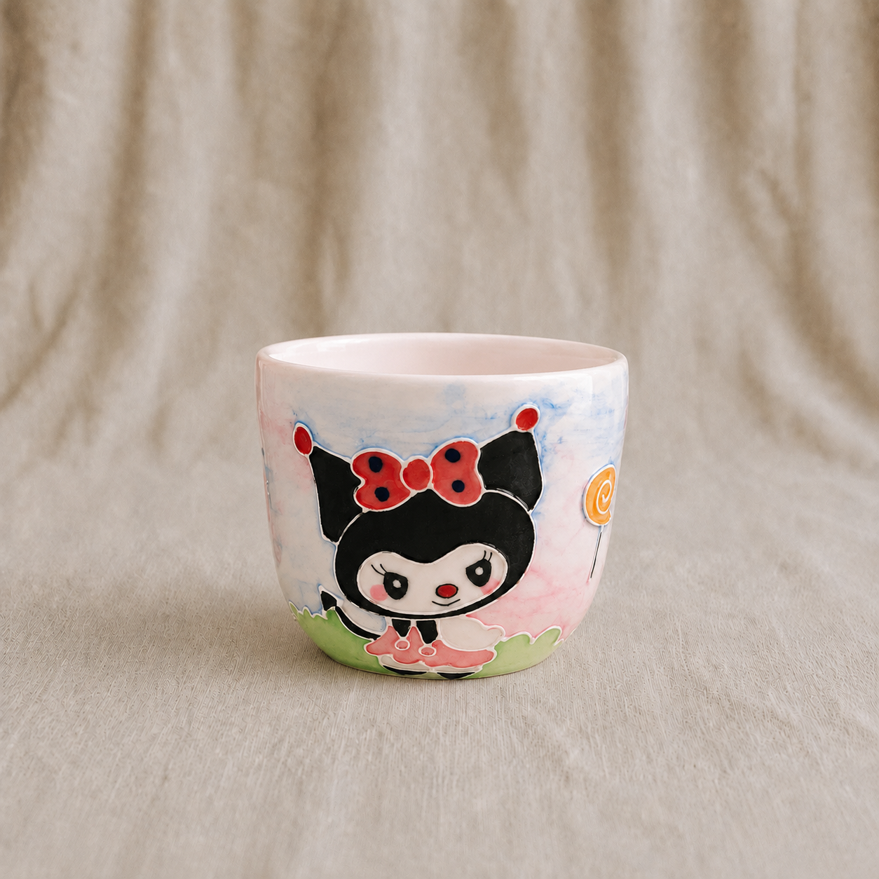 Handmade Sweet Kitty Gourd Cup
