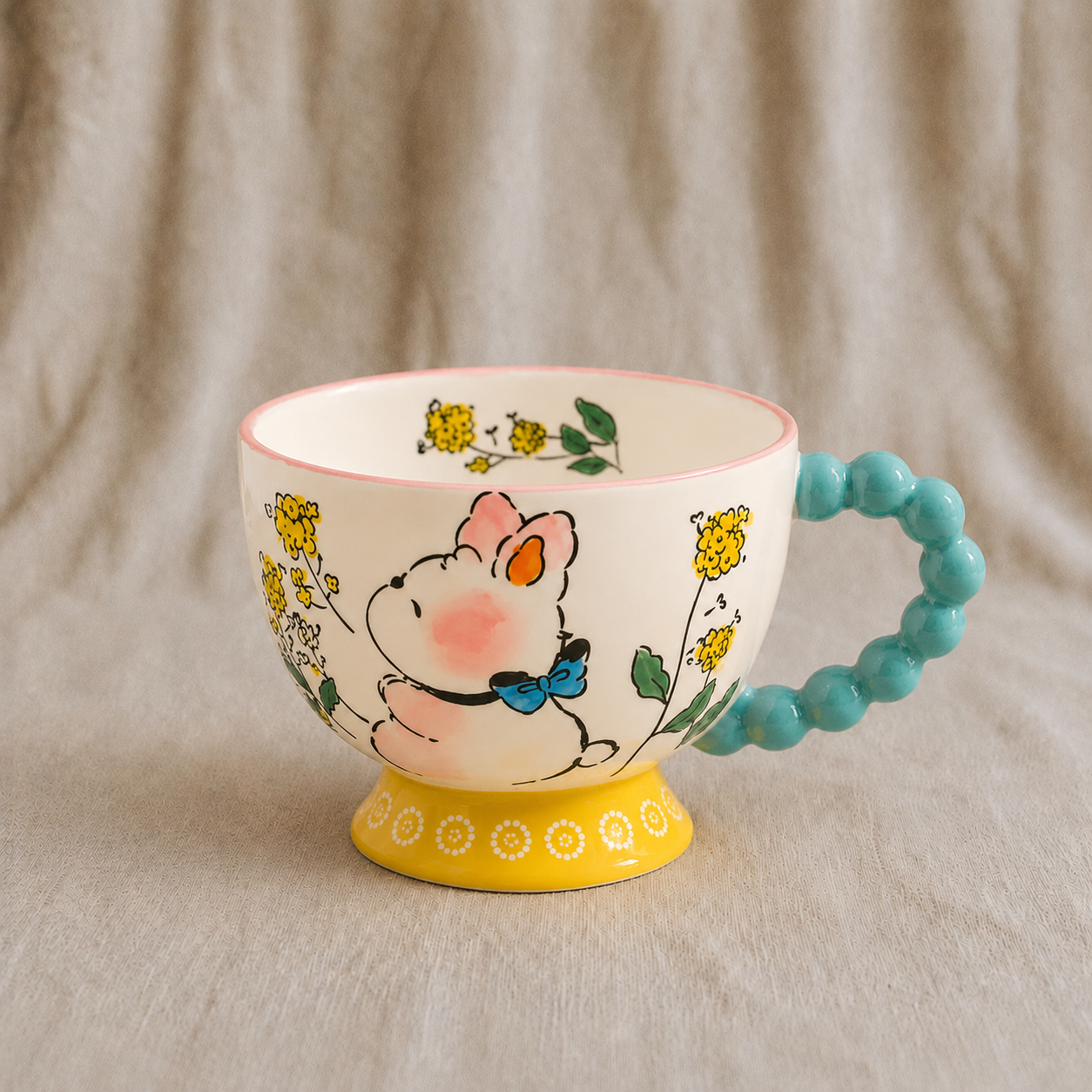 Handmade White Rabbit Breakfast Cup