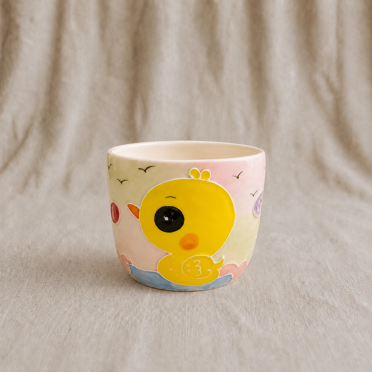 Handmade Winking Duckling Gourd Cup