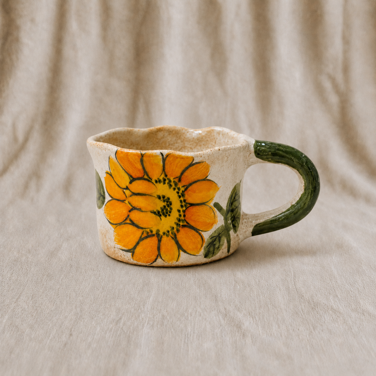 Handmade Yellow Hibiscus Mug
