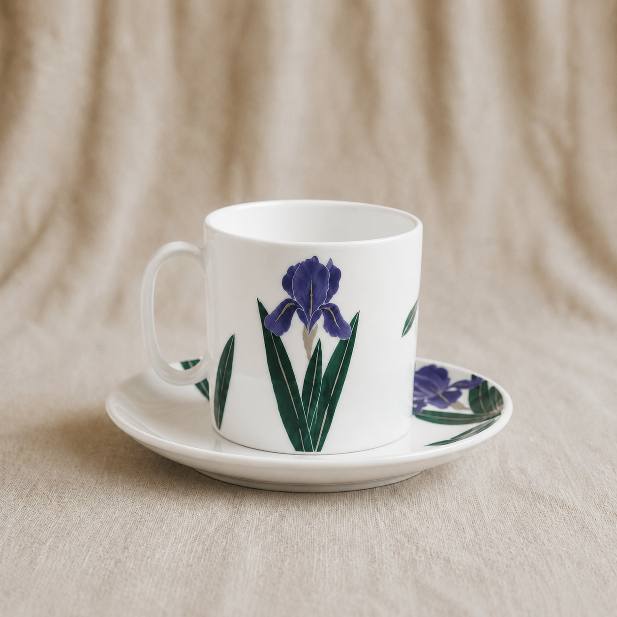 Iris Series Porcelain Coffee Cup & Saucer