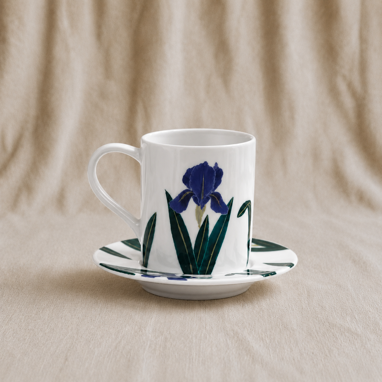 Iris Series Porcelain Espresso Cup & Saucer