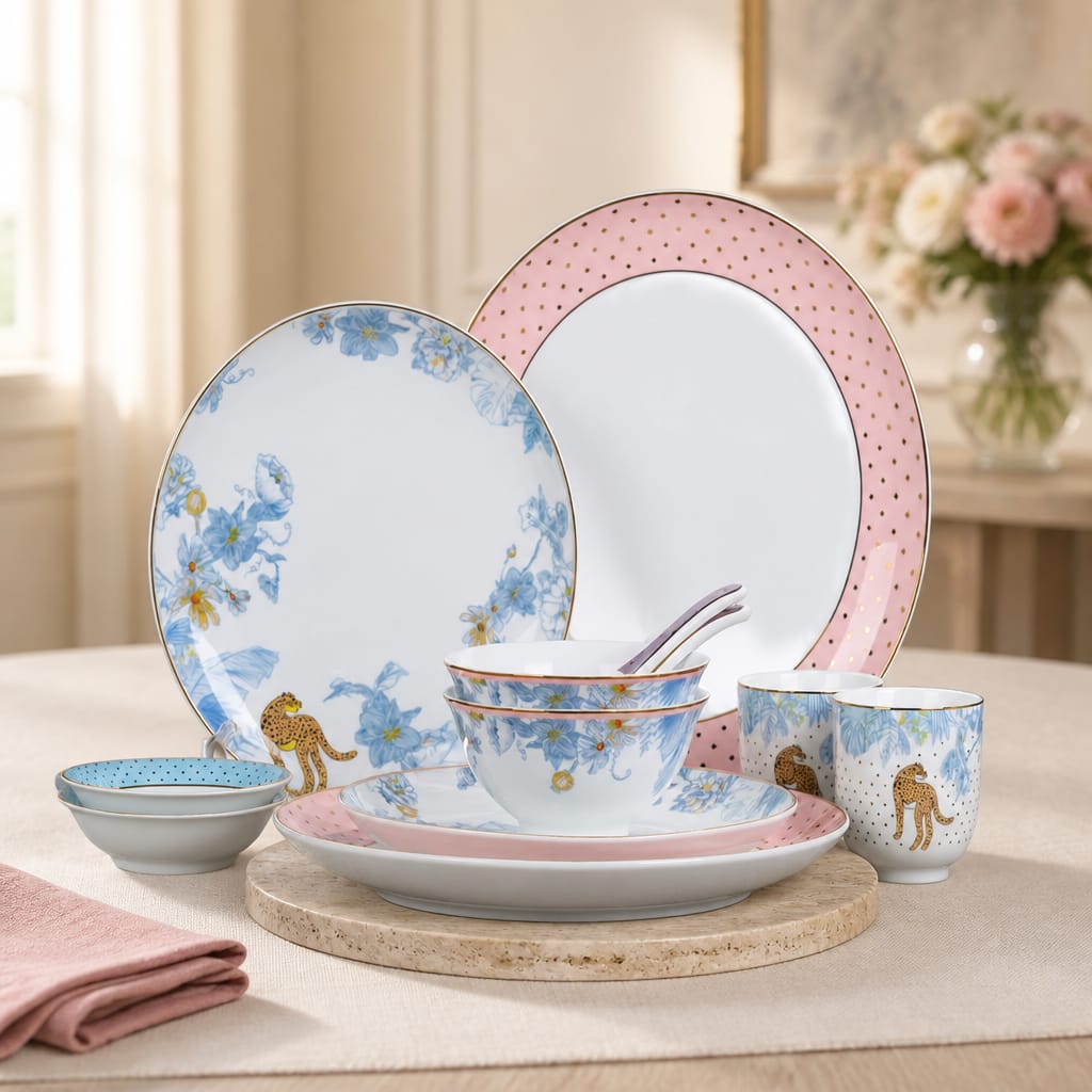 Natural Harmony Porcelain Dinner Set (12 Pcs)