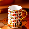 Belief White Espresso Cup & Saucer (90 ml) - 18K Gold