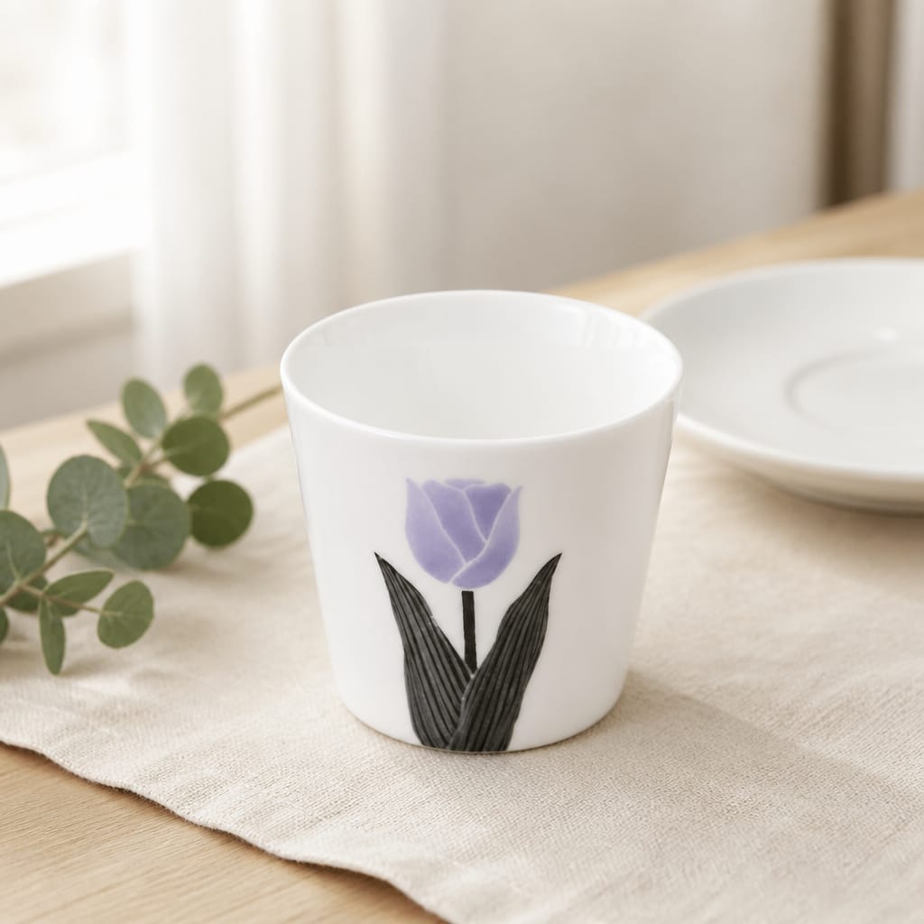 Tulip Series Porcelain Water Cup