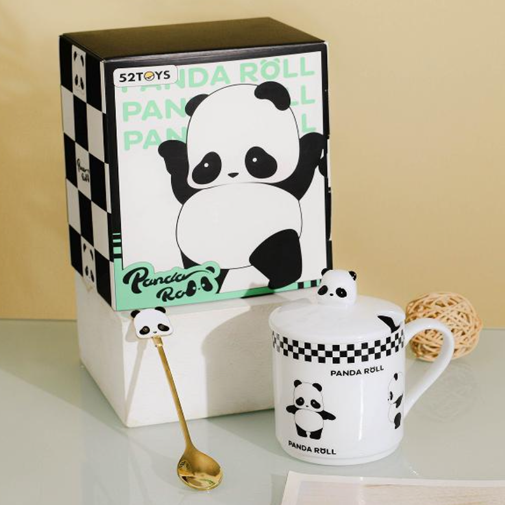 Panda Roll Porcelain Mug with Spoon
