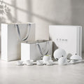 Chasing the Light Color-Glazed Porcelain Tea Set (12 Pcs) - Silver Accent