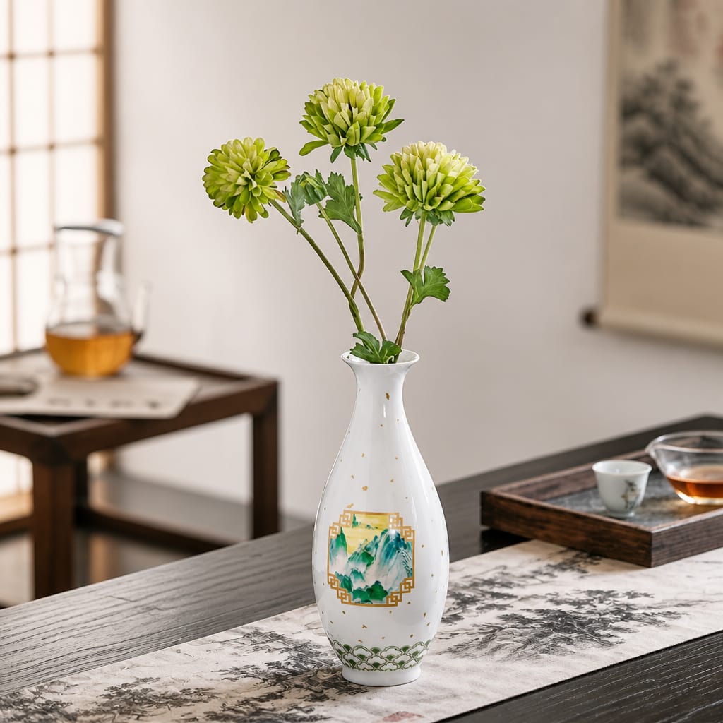 Nostalgia Porcelain Vase with - 18K Gold