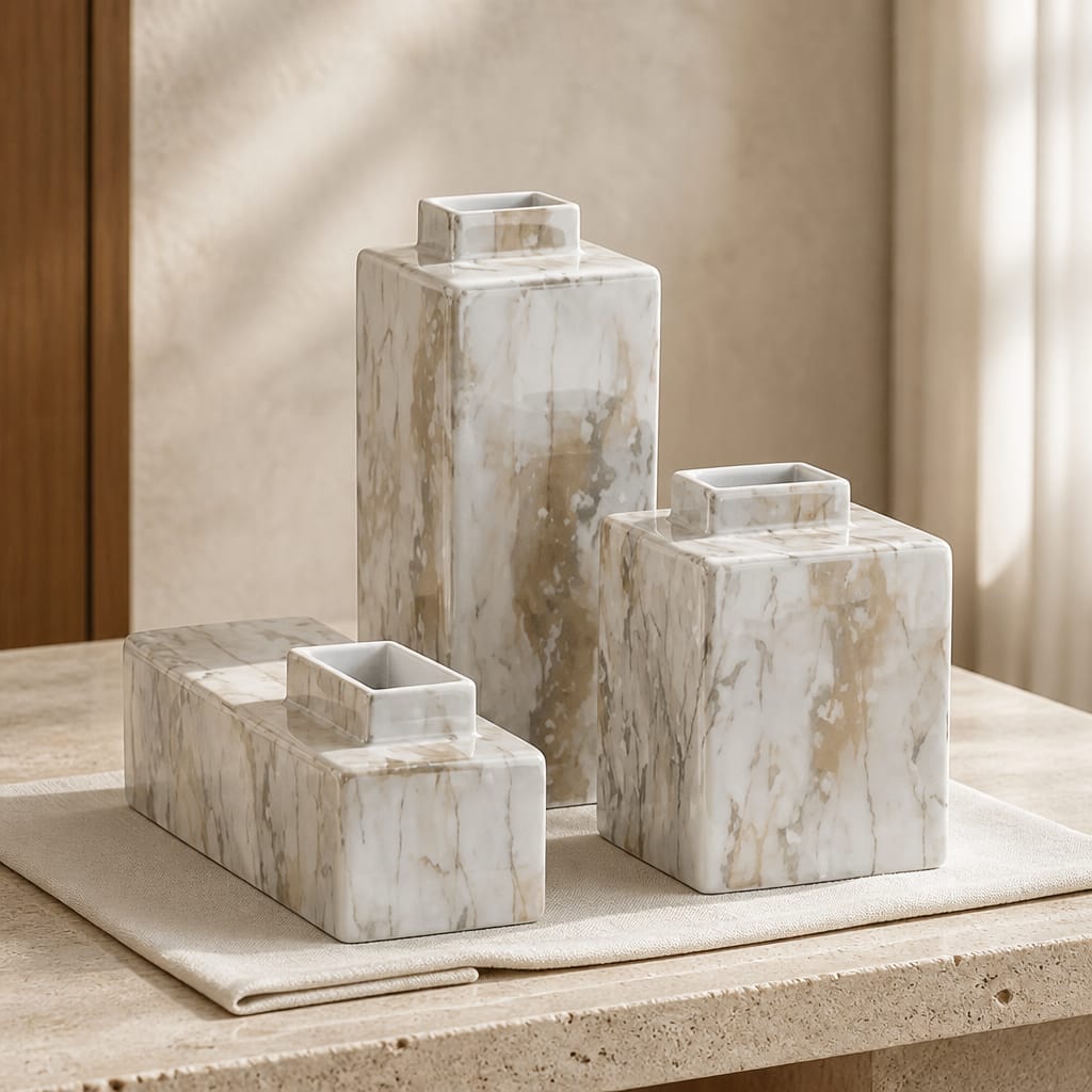 Square Porcelain Ornament Set