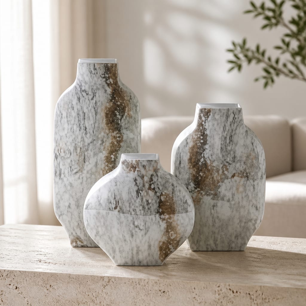 Polygon Porcelain Ornament Set