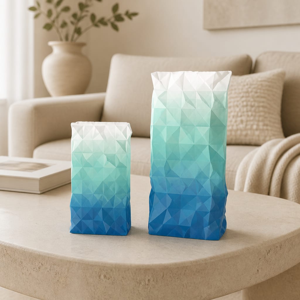 Blue Gradient Porcelain Ornament Set