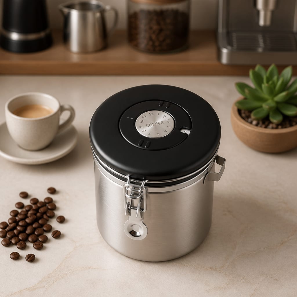 InstaCuppa Stainless Steel Coffee Canister
