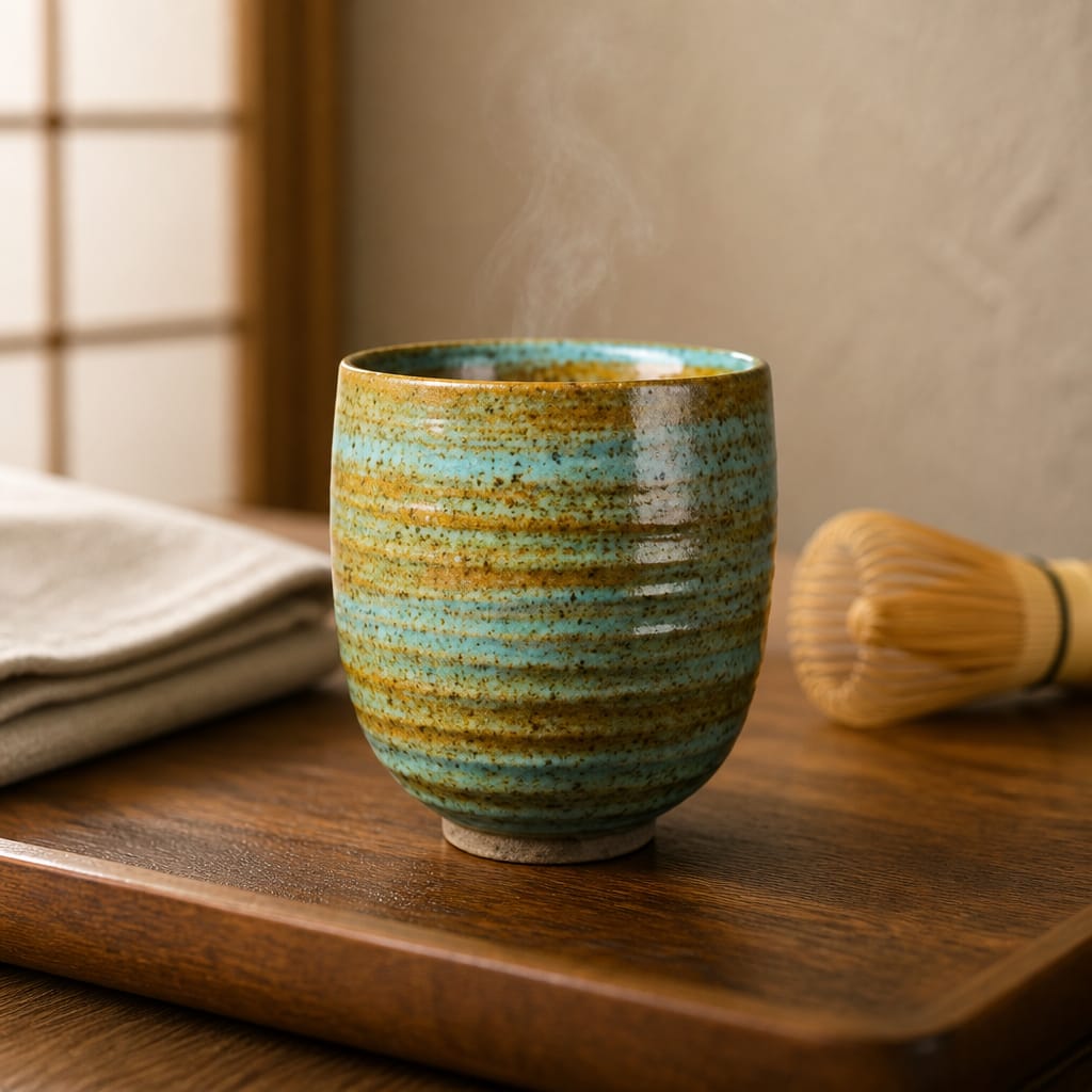Blue with Brown Vintage Handcrafted Ceramic Coffee Mug