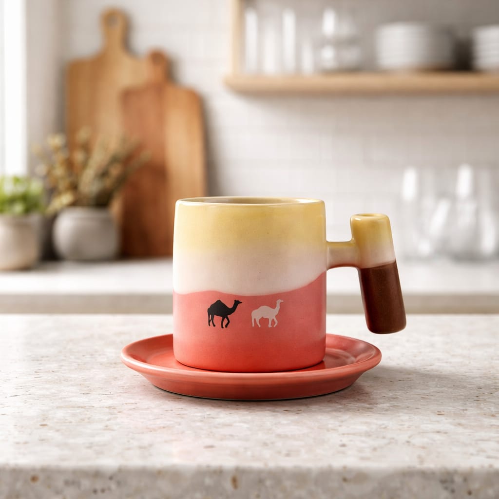 Desert Dune Espresso Cup with Wooden Handle (100ml)