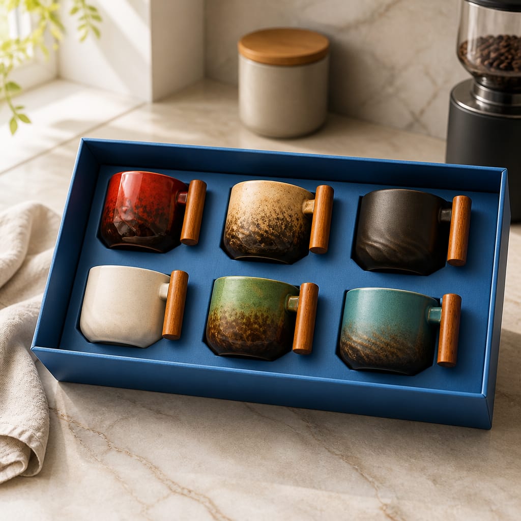 Ember wood Espresso Cup Set (6pcs)