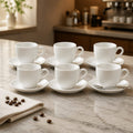 White Ceramic Espresso Cup Set (12pcs)