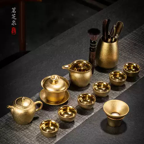 Gilded Kung Fu Tea Set