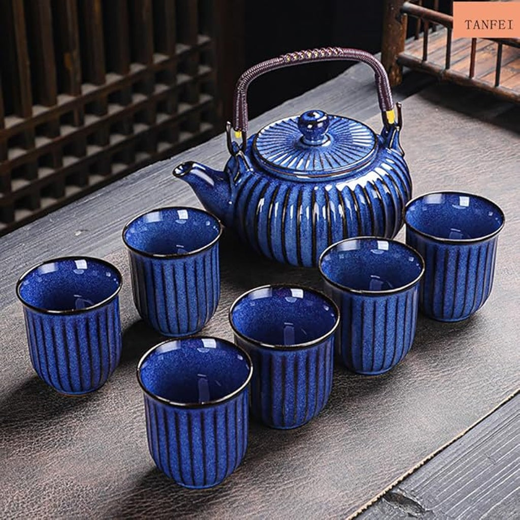 Flowing Blue Ceramic Tea Set