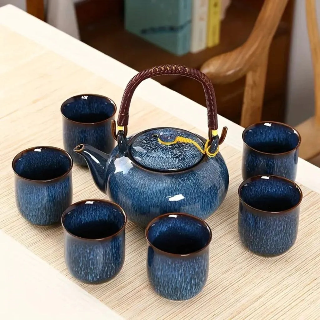 Kiln-Glazed Porcelain Tea Set