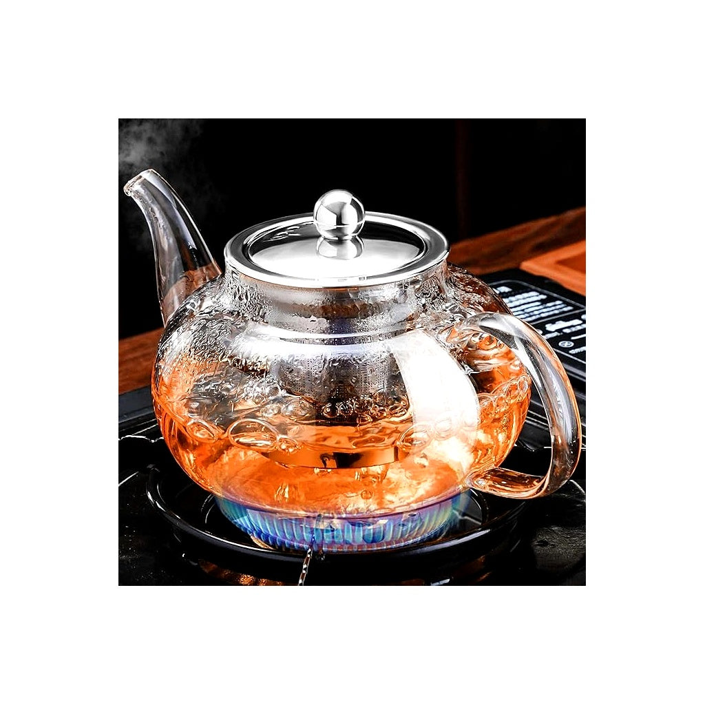 Crystal Flow Glass Infuser Teapot