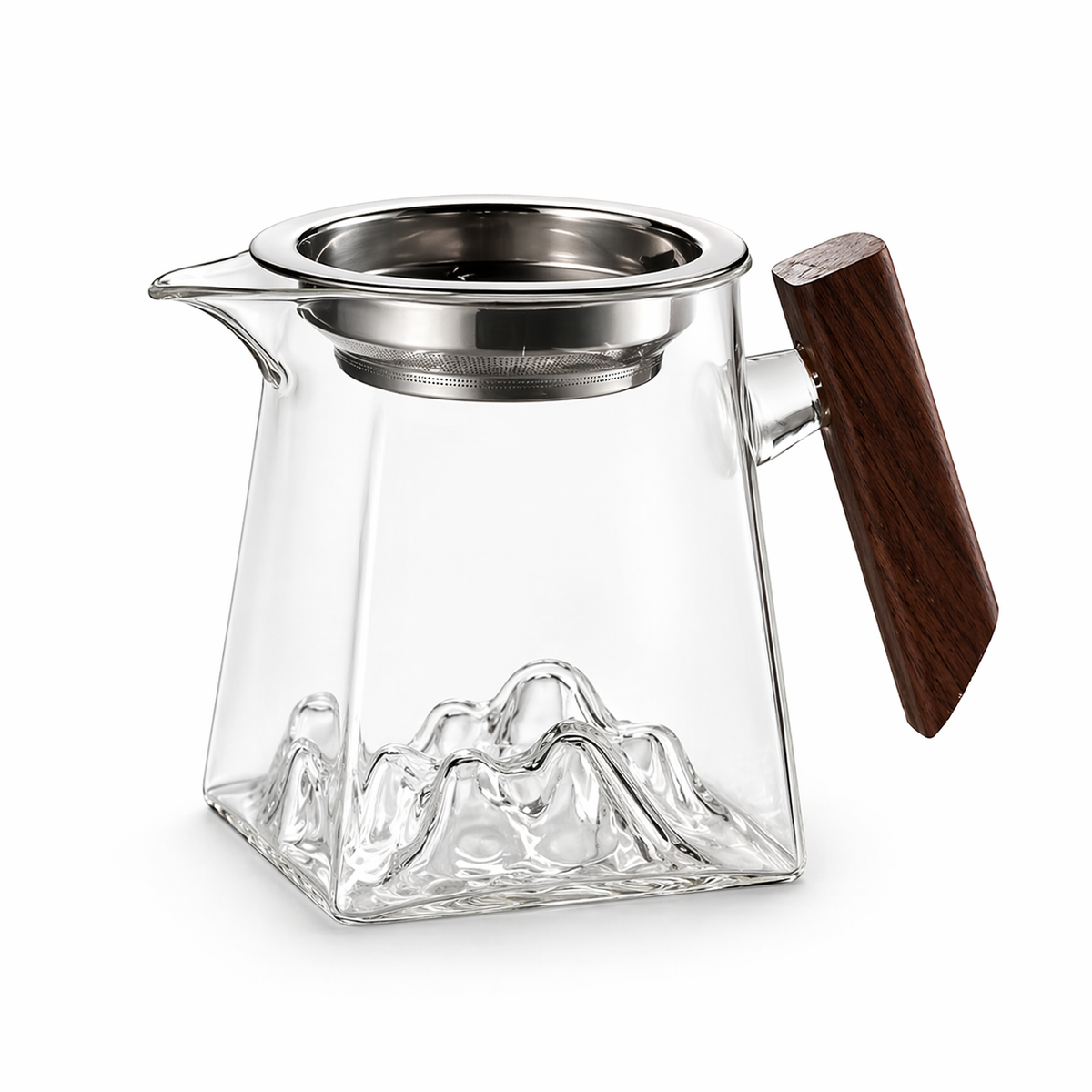 Elegance Wood Glass Teapot