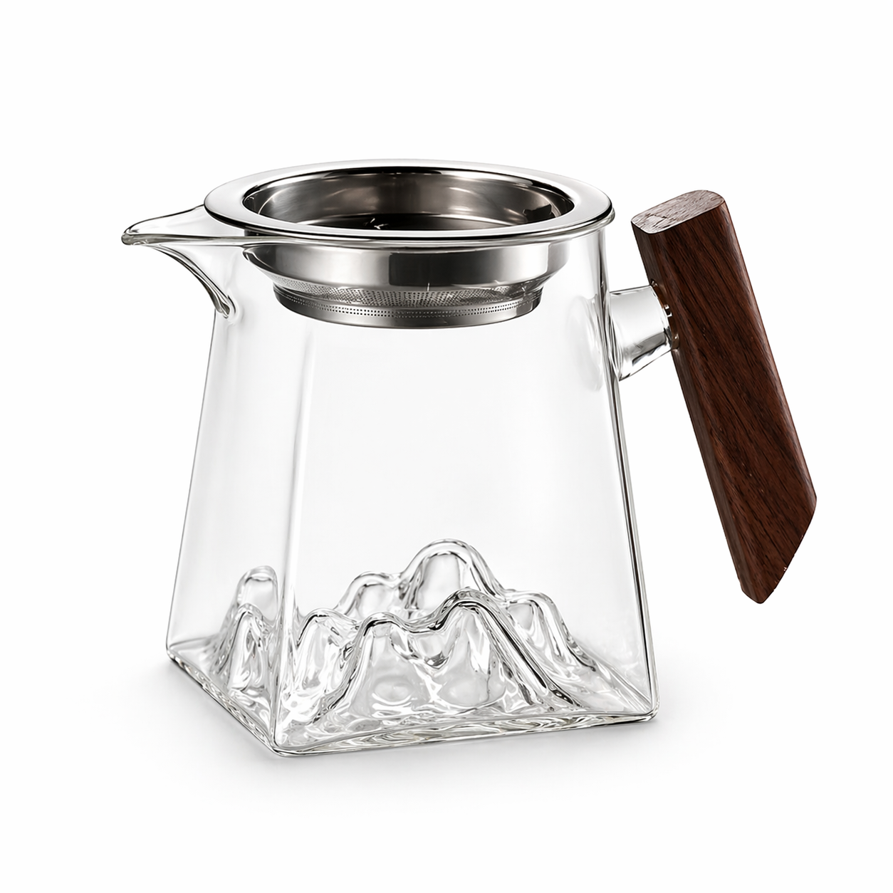 Elegance Wood Glass Teapot