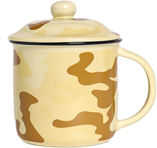 Azure Camo Ceramic Tea Mug with Lid