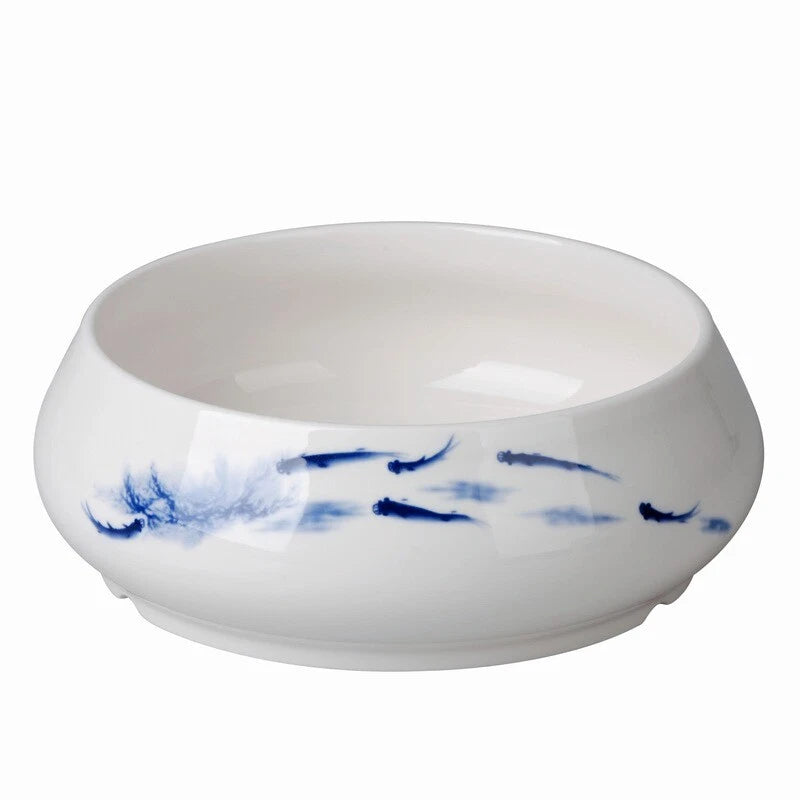 Minimalist Blue Brush Porcelain Tea Bowl