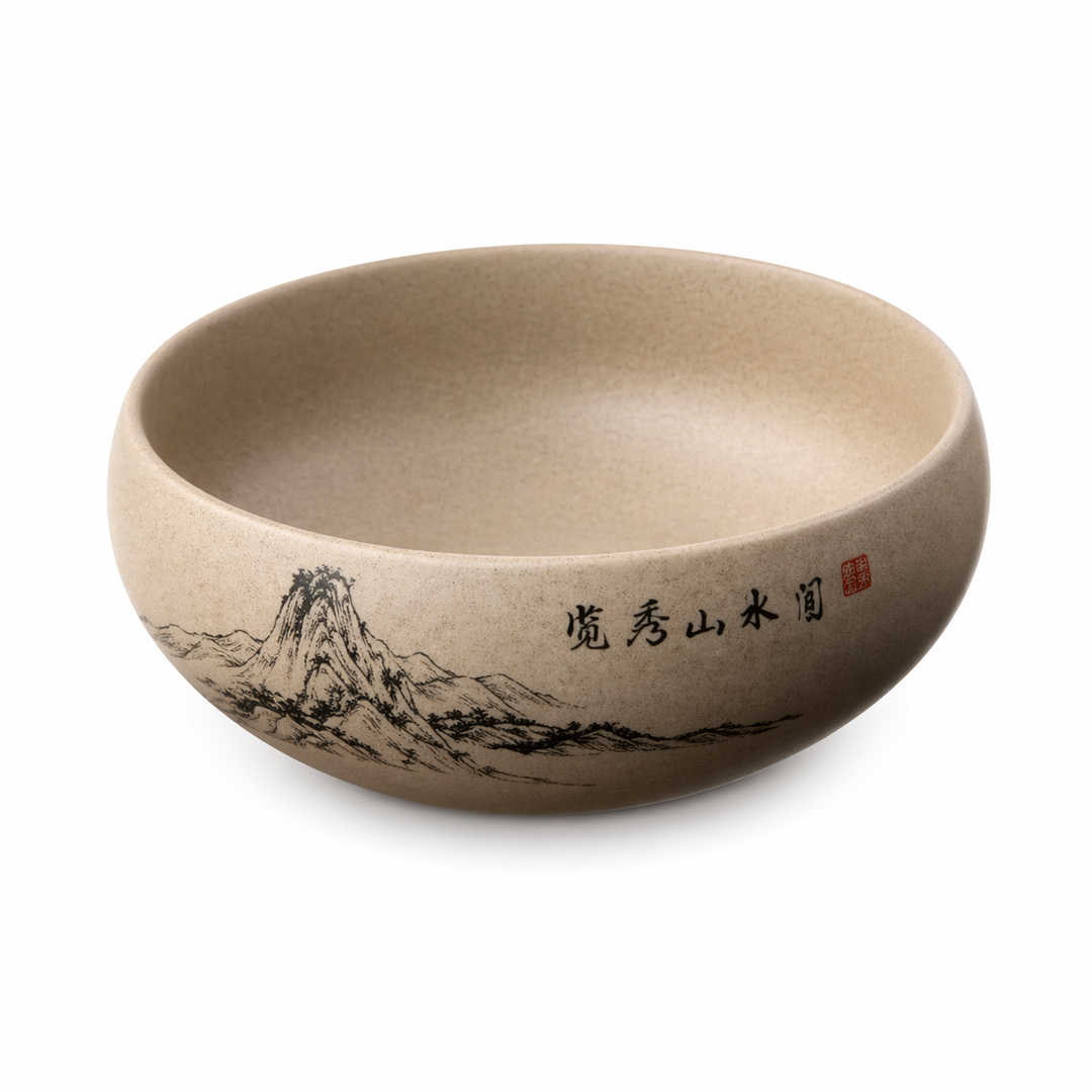 Rustic Landscape Ceramic Tea Bowl