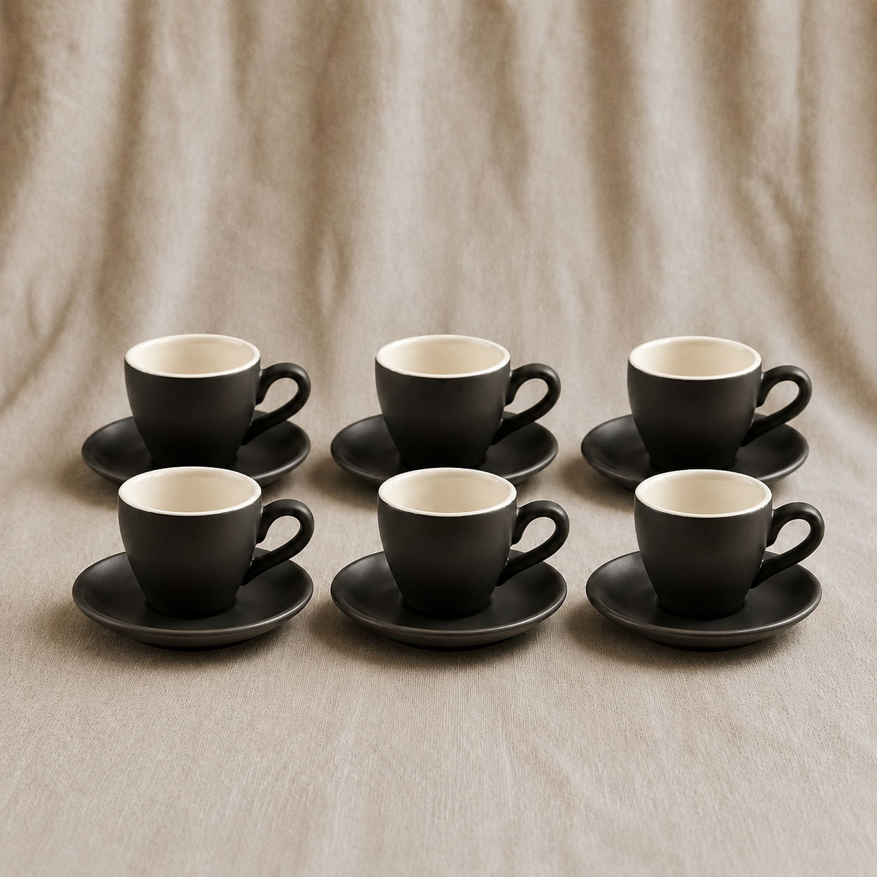 Noir Stoneware Espresso Cup Set (12pcs)